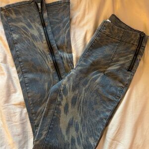 BDG Animal Print Zipper Jeans